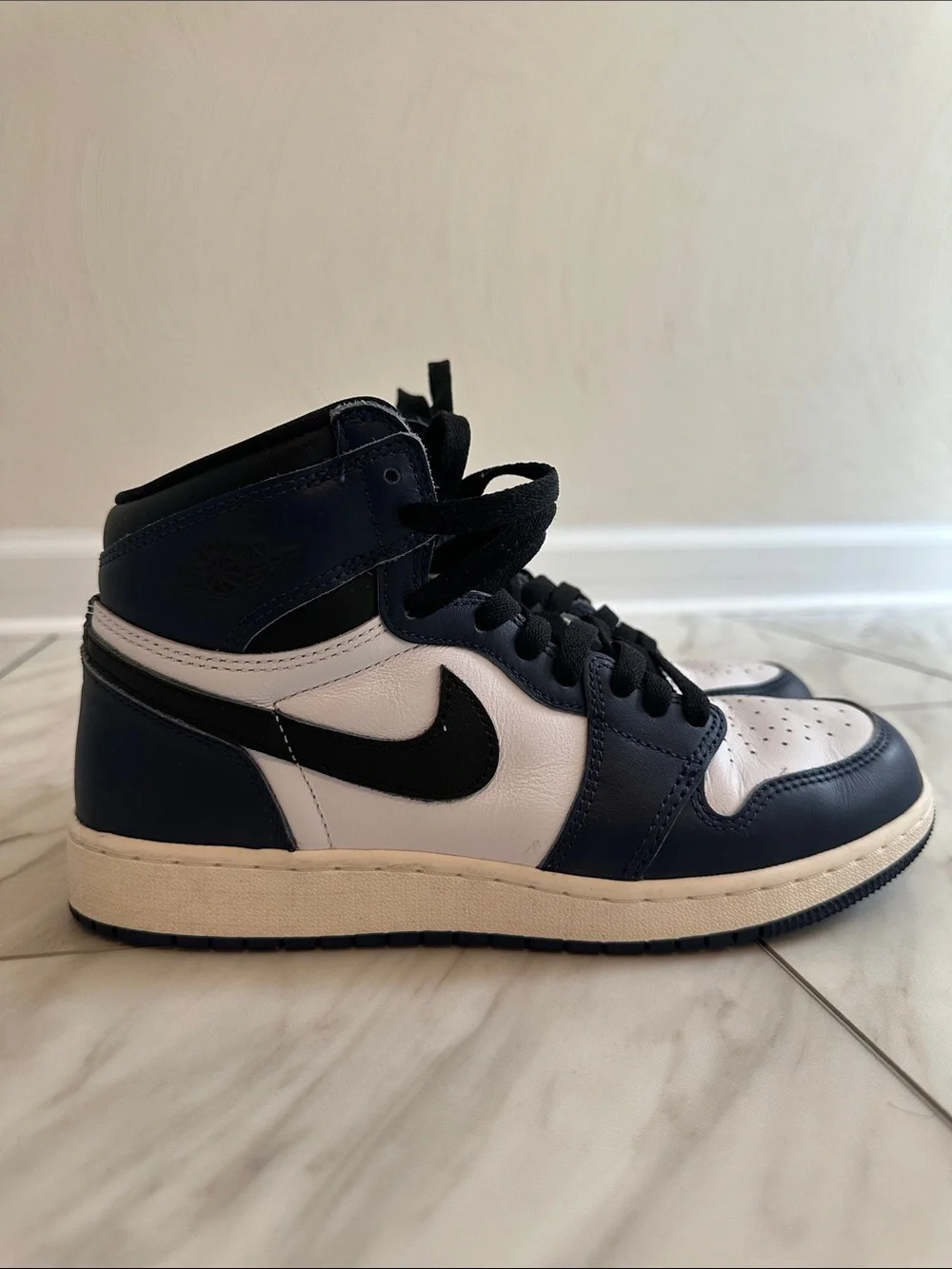 Nike Jordan Kids High-Top Sneakers in Navy, Black & White